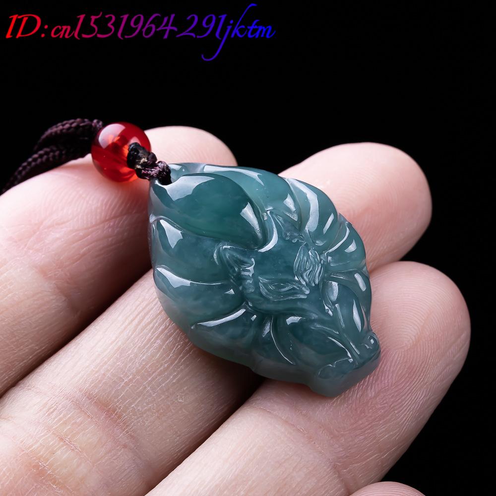 Natural Burmese Jadeite Fox Pe - Necklaces 评论和价格