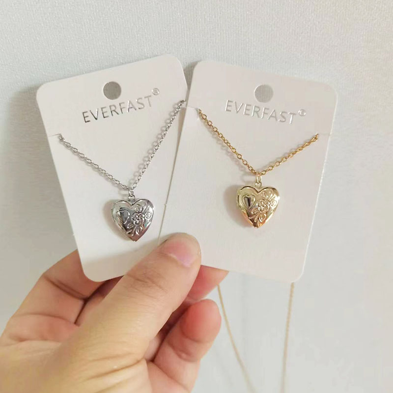 1pc Tiny Heart 14mm Photo Fram - Heart Locket Necklace Photo 评论和价格