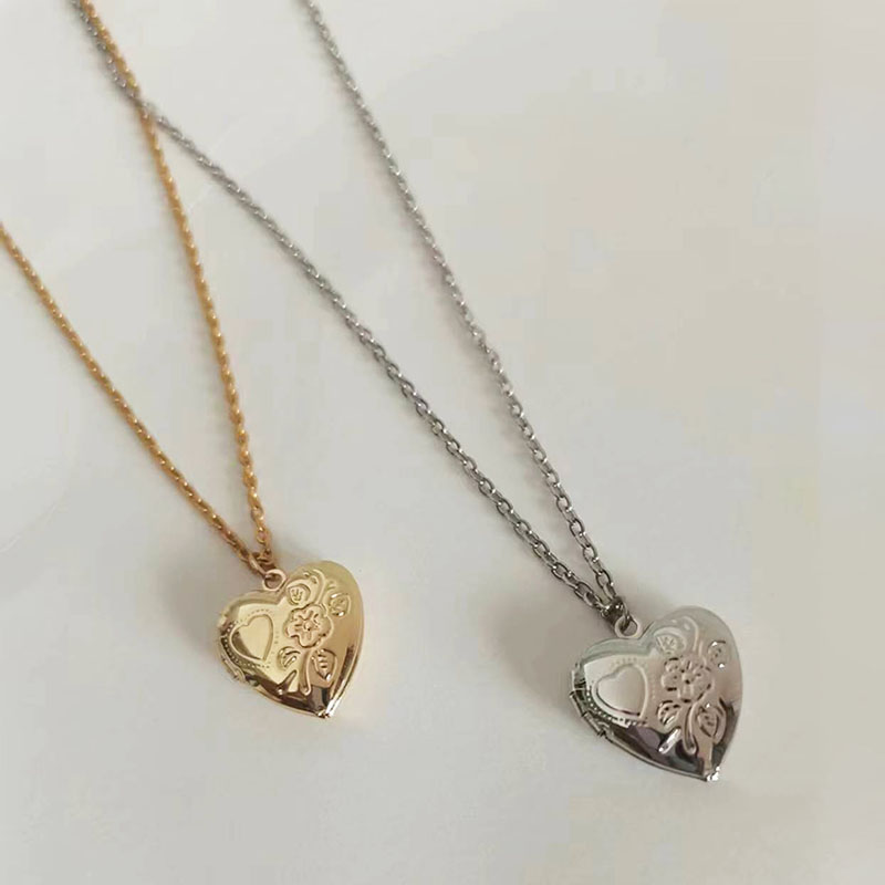 1pc Tiny Heart 14mm Photo Fram - Heart Locket Necklace Photo 评论和价格