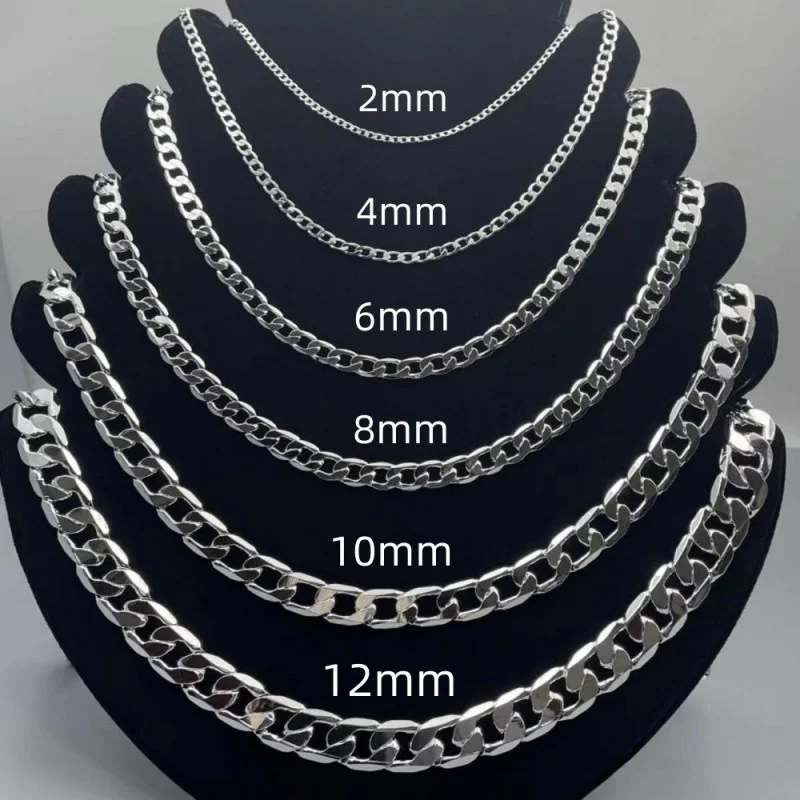 Men's 925 Sterling Silver Neck - Cuban Link Chain 12Mm 评论和价格