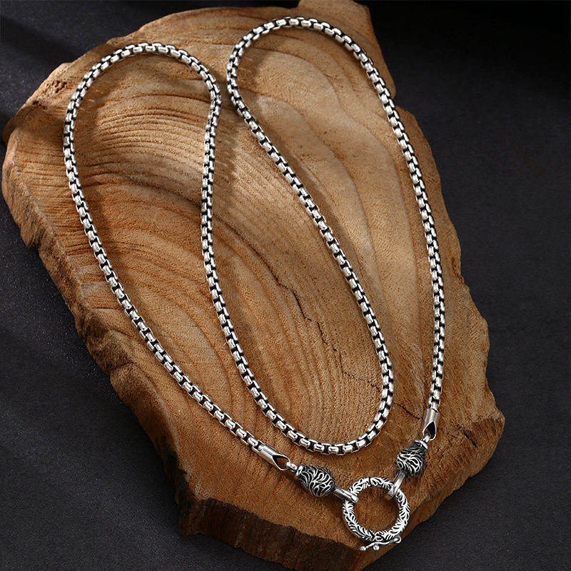 OUYADI 925 Sterling Silver Ret - 925 Sterling Silver Chain Necklace Men 评论和价格