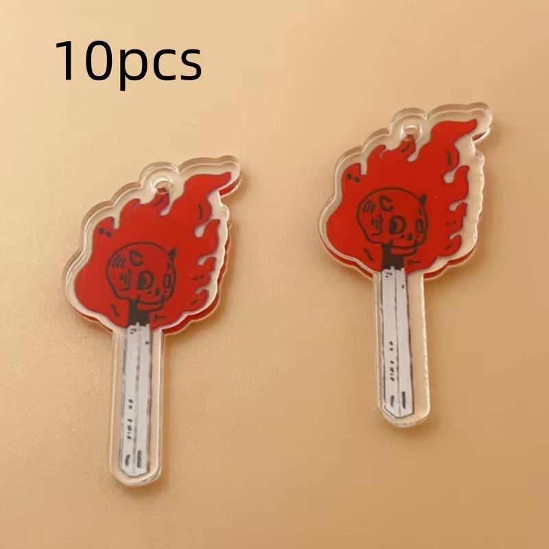 10pcs acrylic skull pendant, D - Earrings 评论和价格