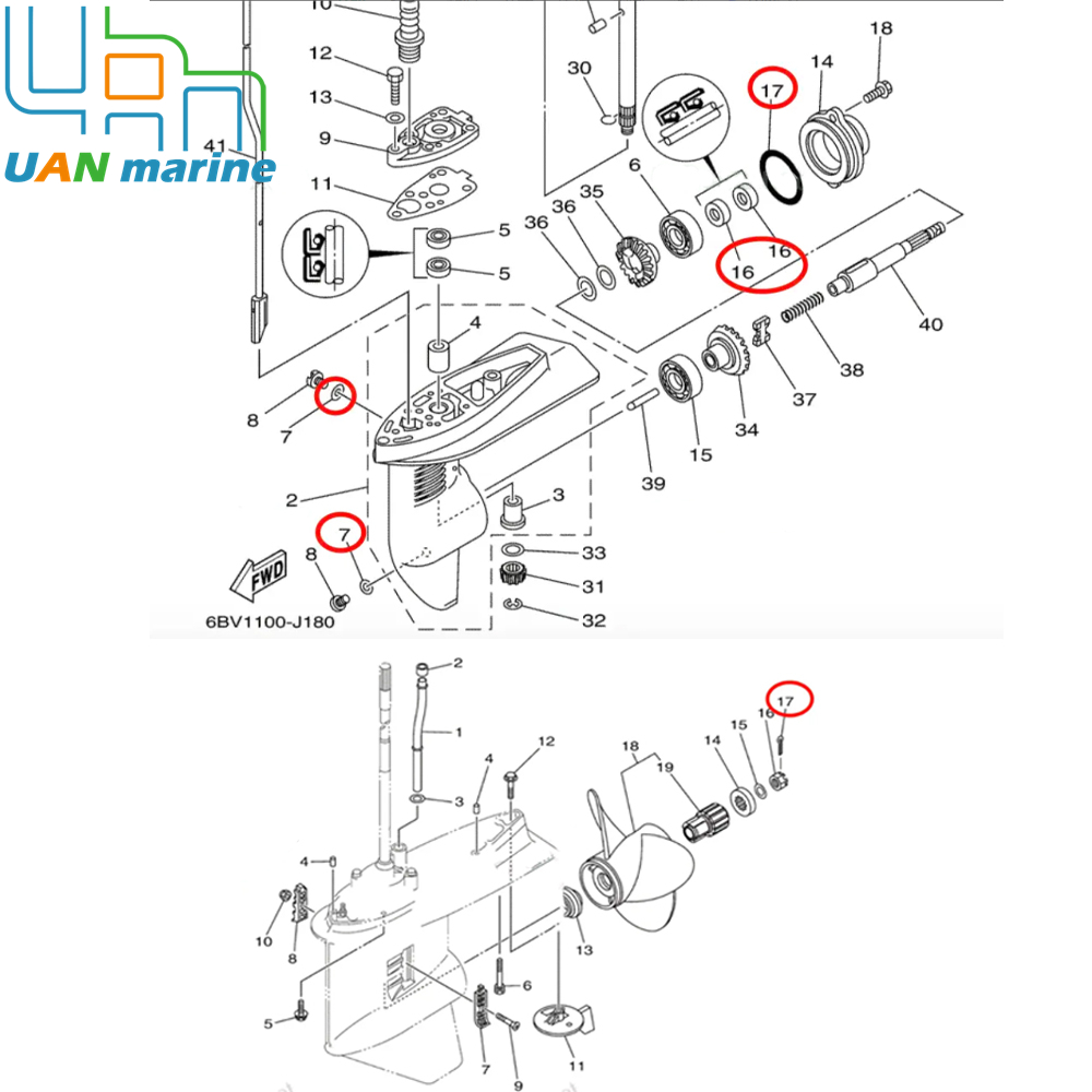 93101-13M12-00 Outboard Lower  - Rings 评论和价格