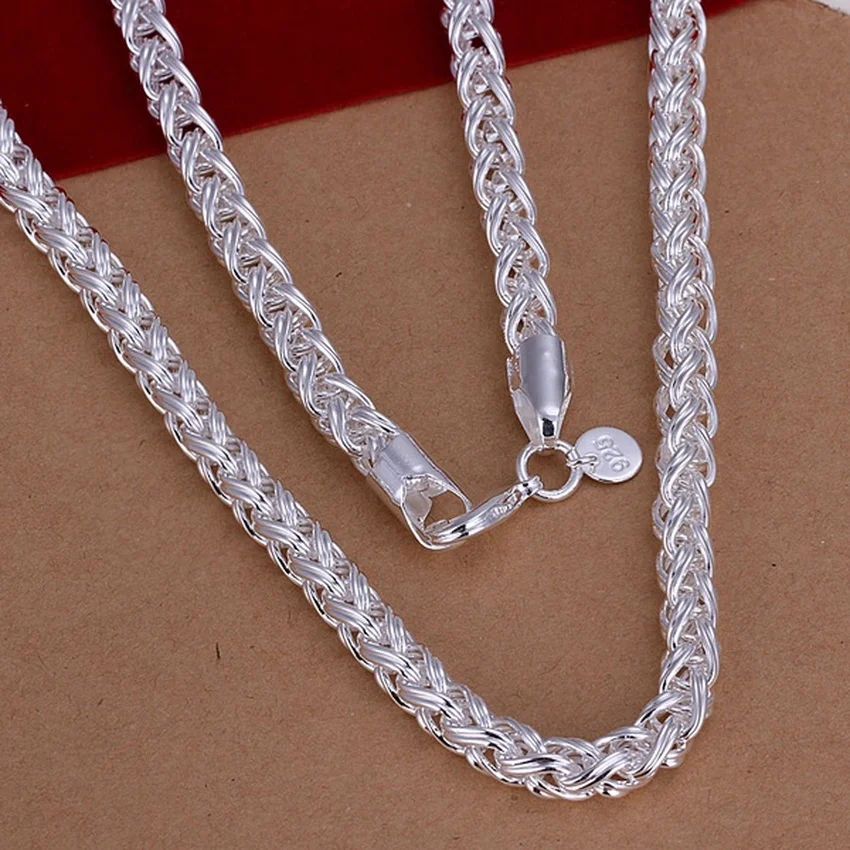 50cm 925 Sterling Silver 6MM N - 925 Sterling Silver Chain Necklace Men 评论和价格