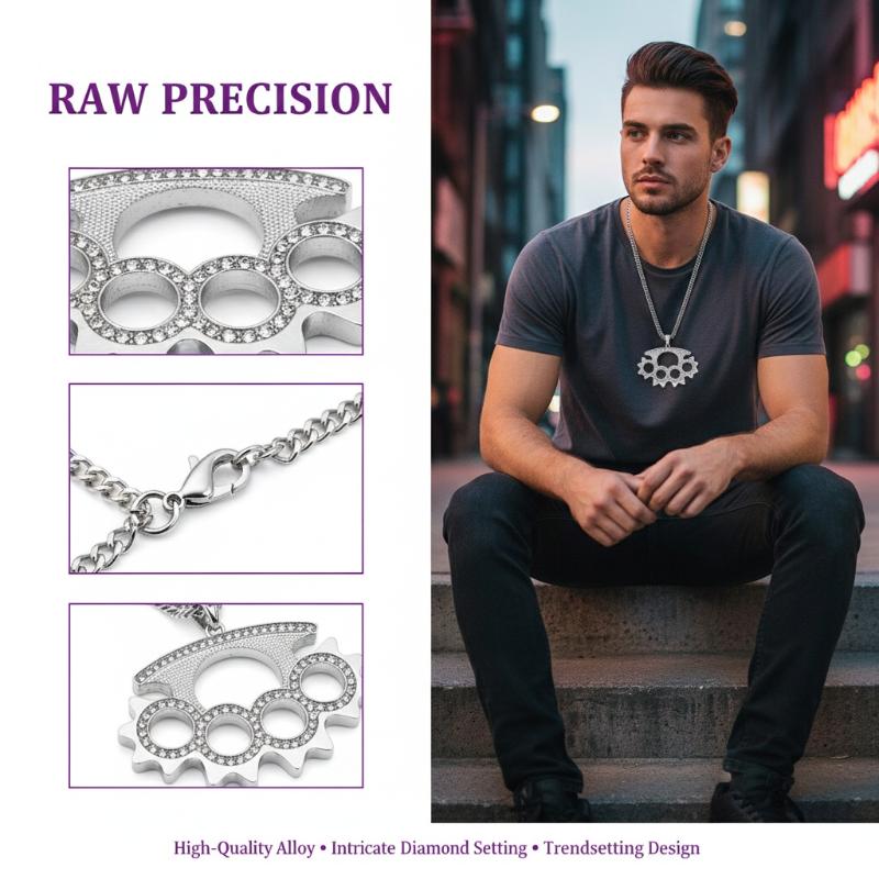 Y2K Punk Stainless Steel Penda - Layered Pendant Necklace Aesthetic 评论和价格