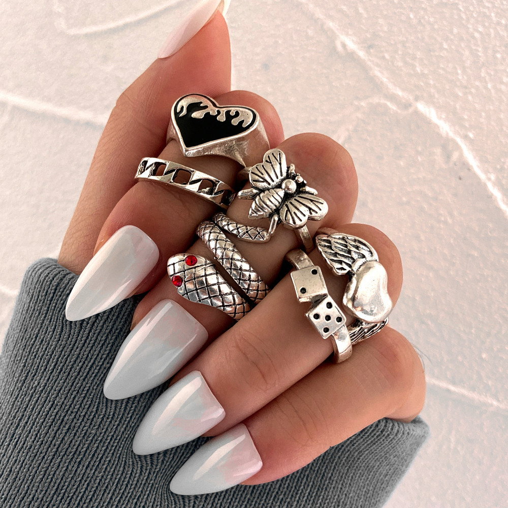 6Pcs Vintage Punk Snake Knuckl - Vintage Punk Knuckle Rings Set 评论和价格