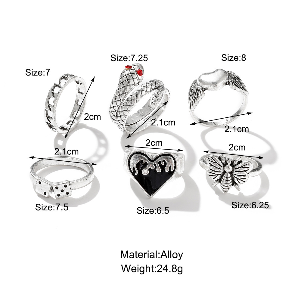6Pcs Vintage Punk Snake Knuckl - Vintage Punk Knuckle Rings Set 评论和价格