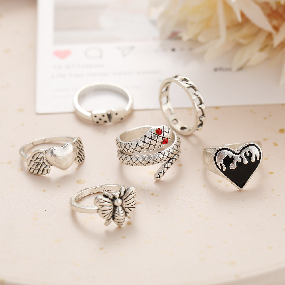 6Pcs Vintage Punk Snake Knuckl - Vintage Punk Knuckle Rings Set 评论和价格