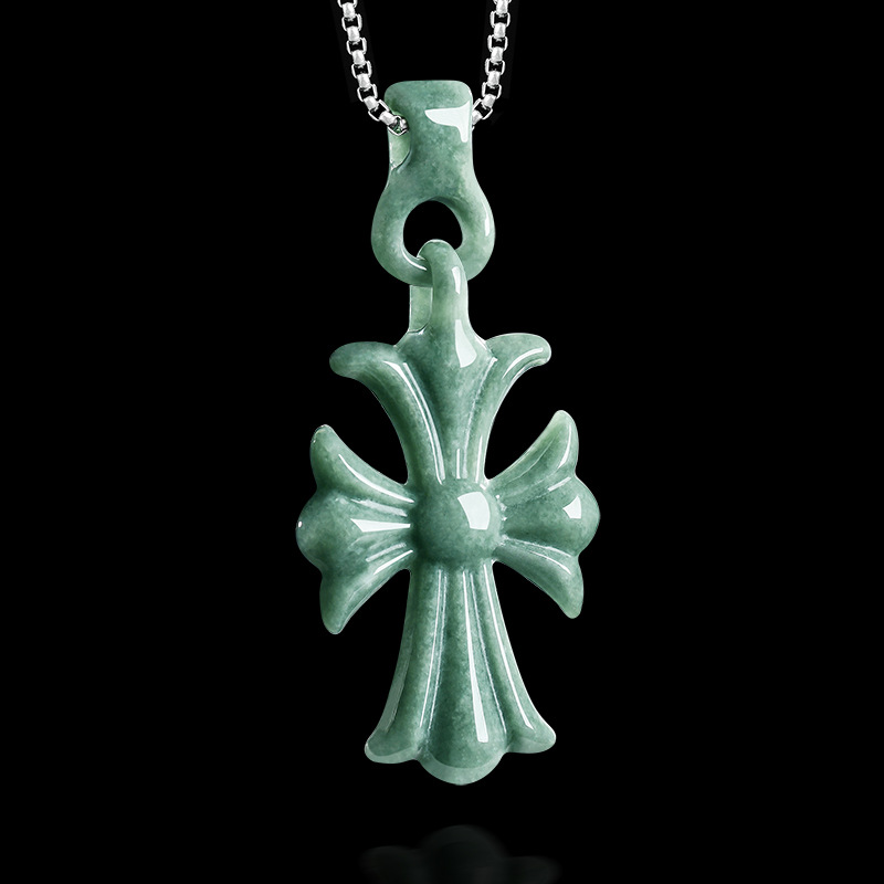 Natural Burmese Jadeite Cross  - Necklaces 评论和价格