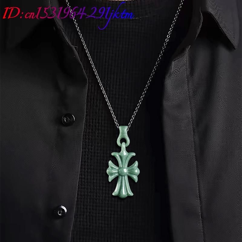 Natural Burmese Jadeite Cross  - Necklaces 评论和价格