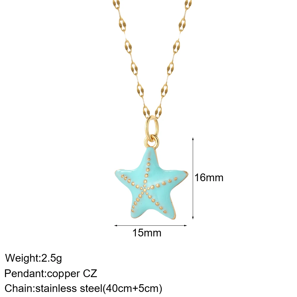 Cute Sea Star Shell Diy Neckla - Cross Pendant Necklace Gold 评论和价格