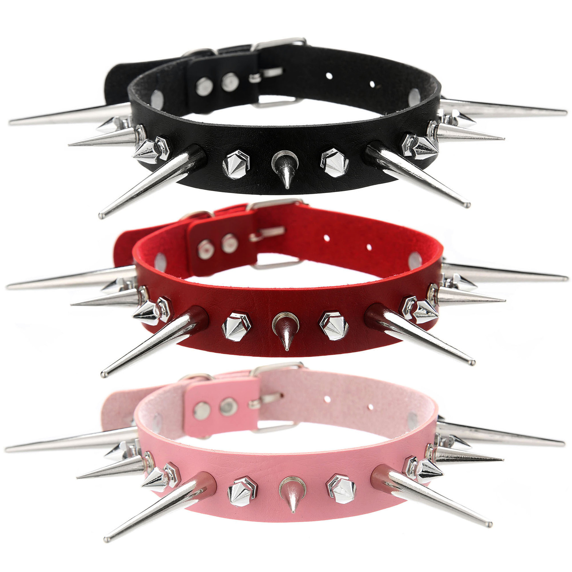 KMVEXO Punk Long Spike Choker  - Goth Punk Spike Choker 评论和价格
