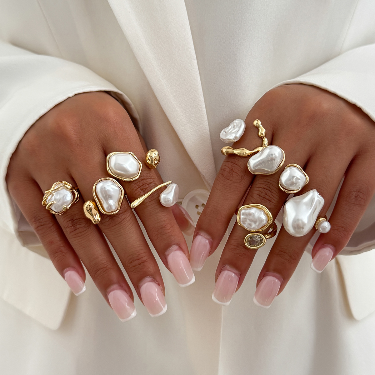 7Pcs/Set Gold Color Irregular  - Vintage Punk Knuckle Rings Set 评论和价格