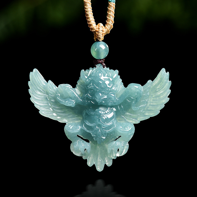 Real Natural Emerald Jade Blue - Necklaces 评论和价格