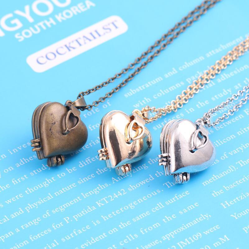 Vintage Folding Multi-Layer He - Heart Locket Necklace Photo 评论和价格