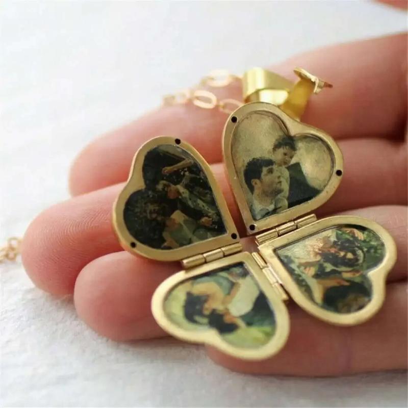 Vintage Folding Multi-Layer He - Heart Locket Necklace Photo 评论和价格