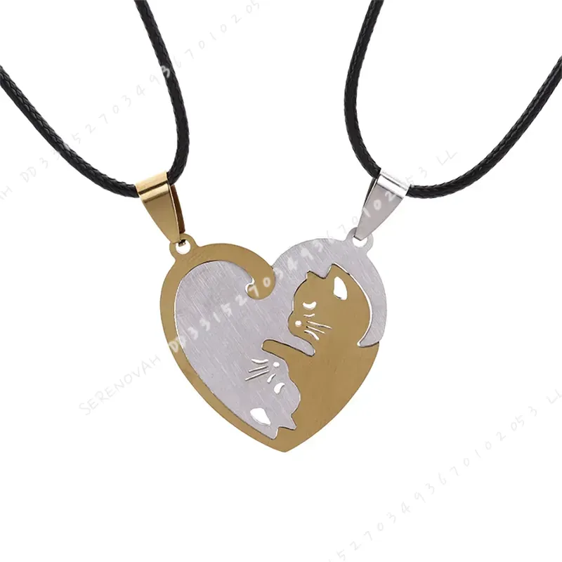 1 Pair Creative Cute Stainless - Magnetic Couple Matching Necklaces 评论和价格