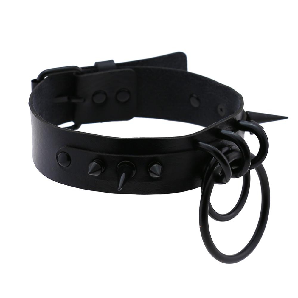 Black Spiked Choker Goth Leath - Goth Punk Spike Choker 评论和价格