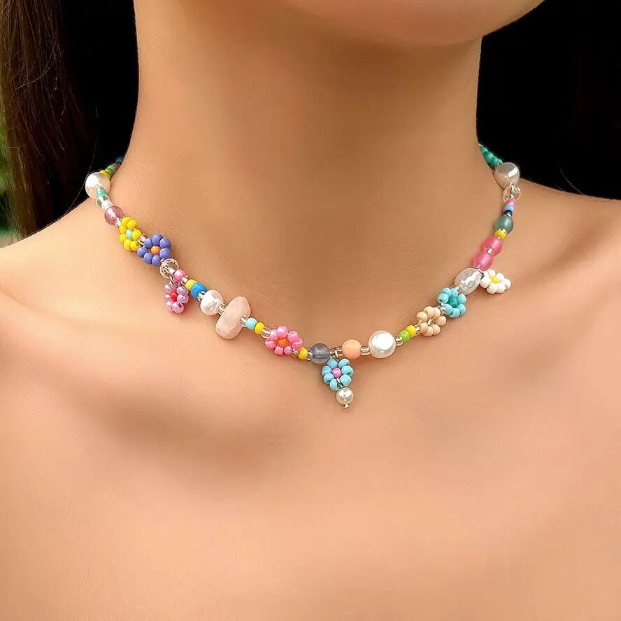Boho Simple Beads Imitation Pe - Pearl Choker Necklace Vintage 评论和价格