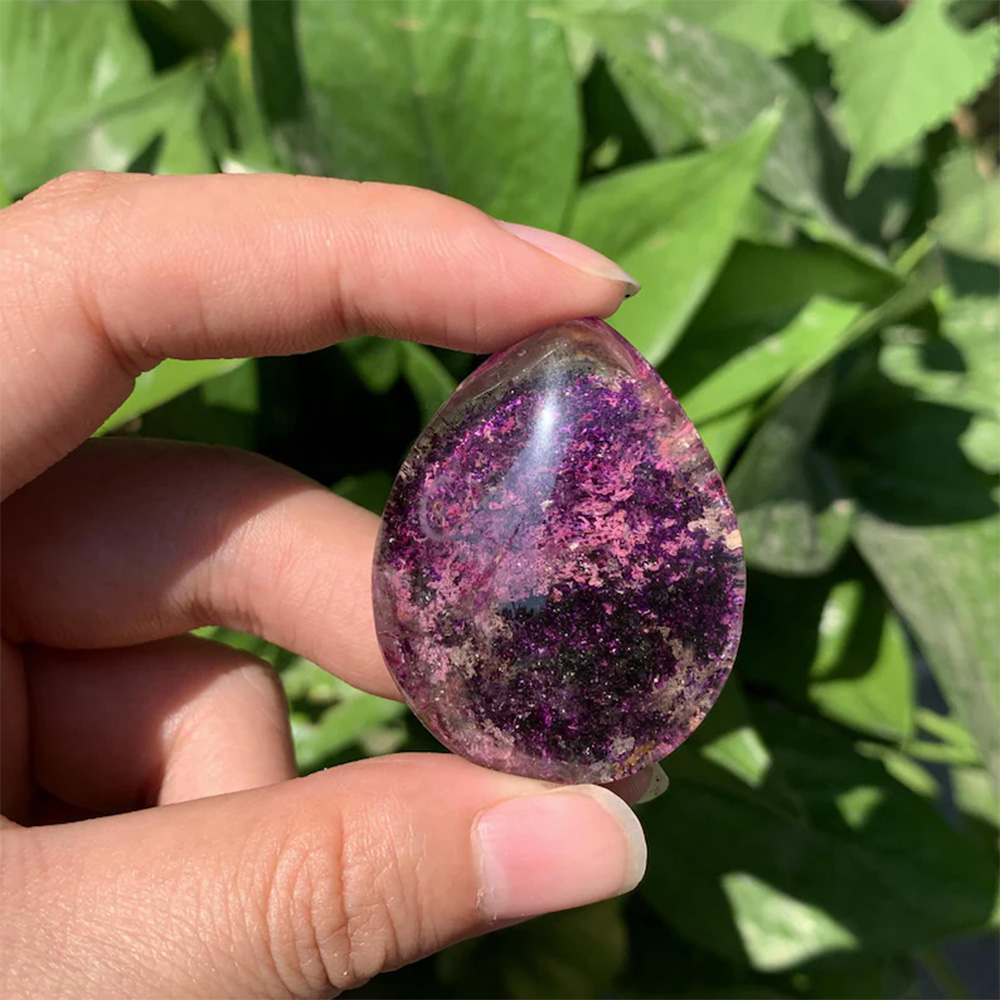 Ghost Phantom Crystal Purple Q - Crystal Pendant Necklace Natural Stone 评论和价格