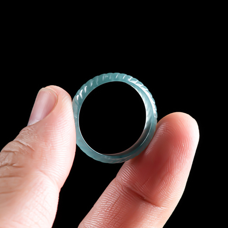 Blue Real Burmese Jadeite Ring - Rings 评论和价格