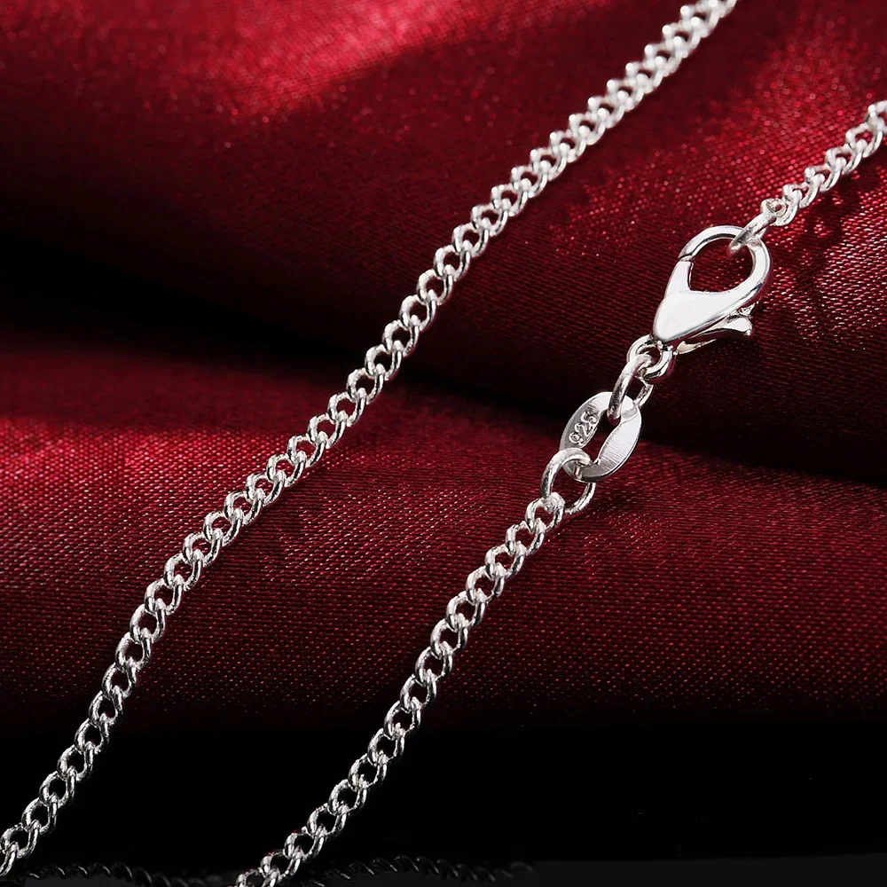 40-75cm 925 Sterling Silver Cl - 925 Sterling Silver Chain Necklace Men 评论和价格