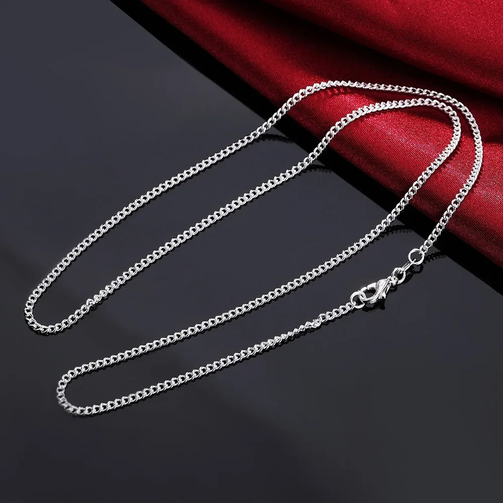 40-75cm 925 Sterling Silver Cl - 925 Sterling Silver Chain Necklace Men 评论和价格