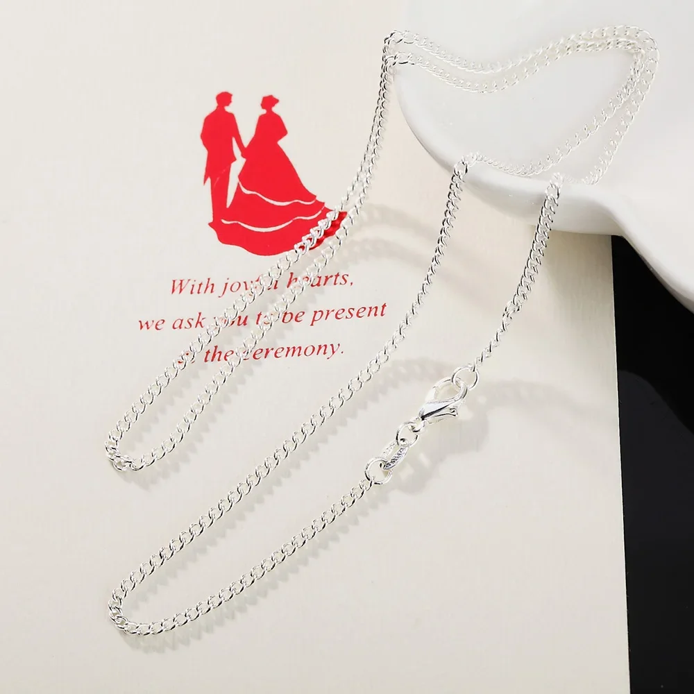 40-75cm 925 Sterling Silver Cl - 925 Sterling Silver Chain Necklace Men 评论和价格