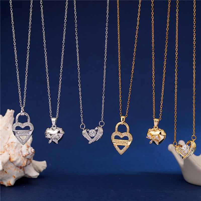 Light Luxury Locket Wing Heart - Heart Locket Necklace Photo 评论和价格
