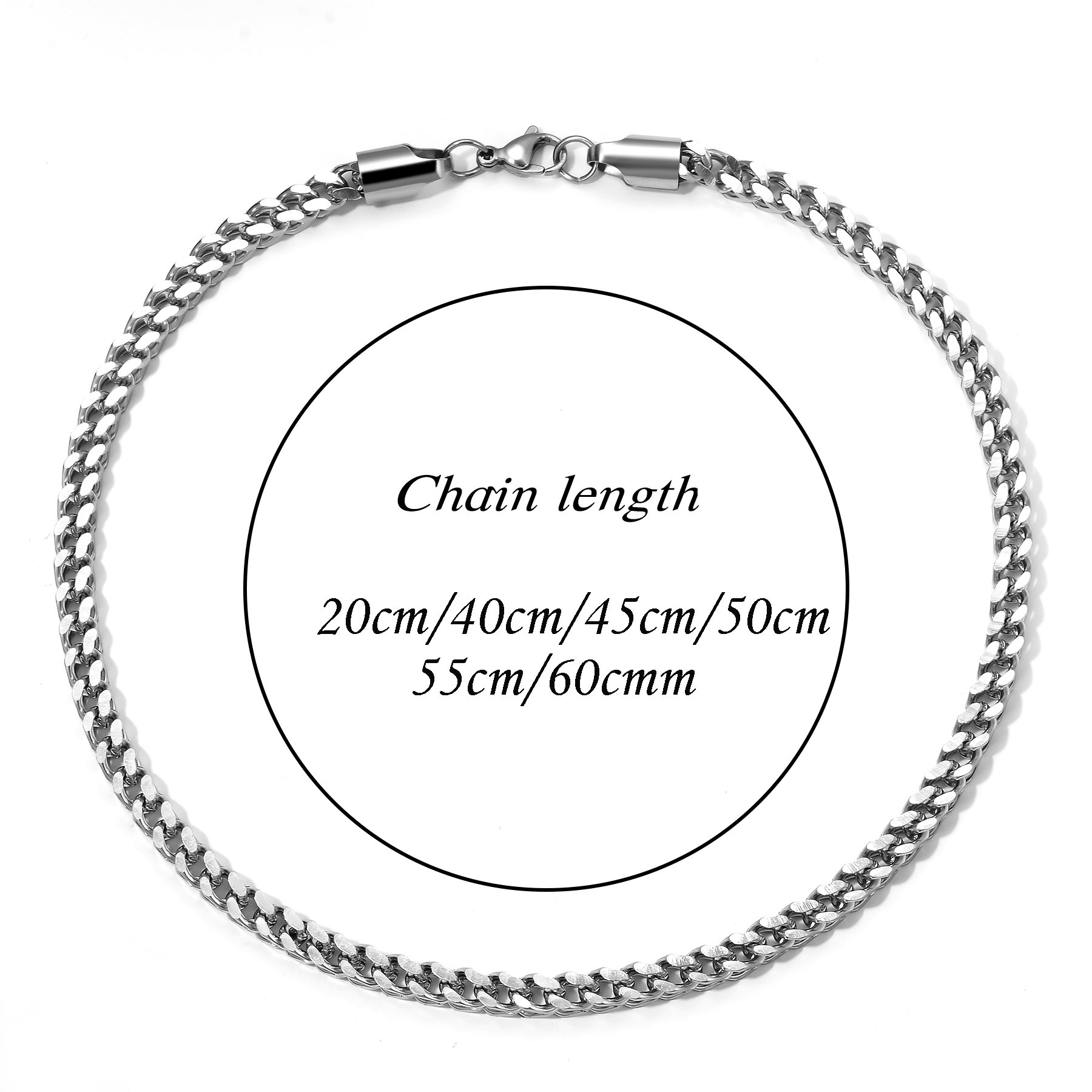 1Pc Size 3mm-5mm Gold/Silver C - Cuban Link Chain 12Mm 评论和价格
