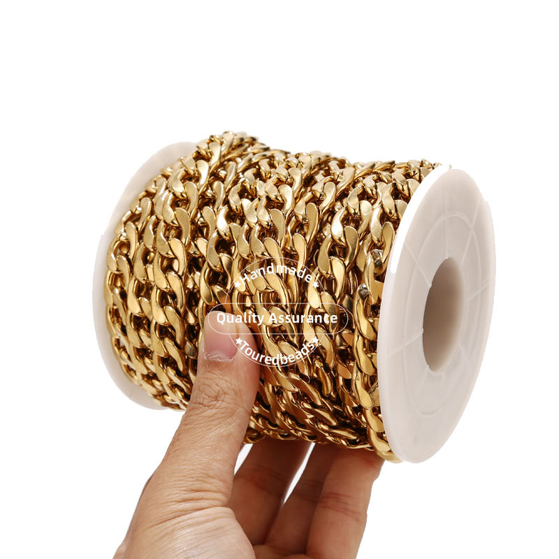 1m Gold Tone 12mm Width Heavy  - Cuban Link Chain 12Mm 评论和价格