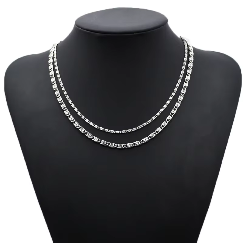 Andara 925 Sterling Silver 18K - 925 Sterling Silver Chain Necklace Men 评论和价格