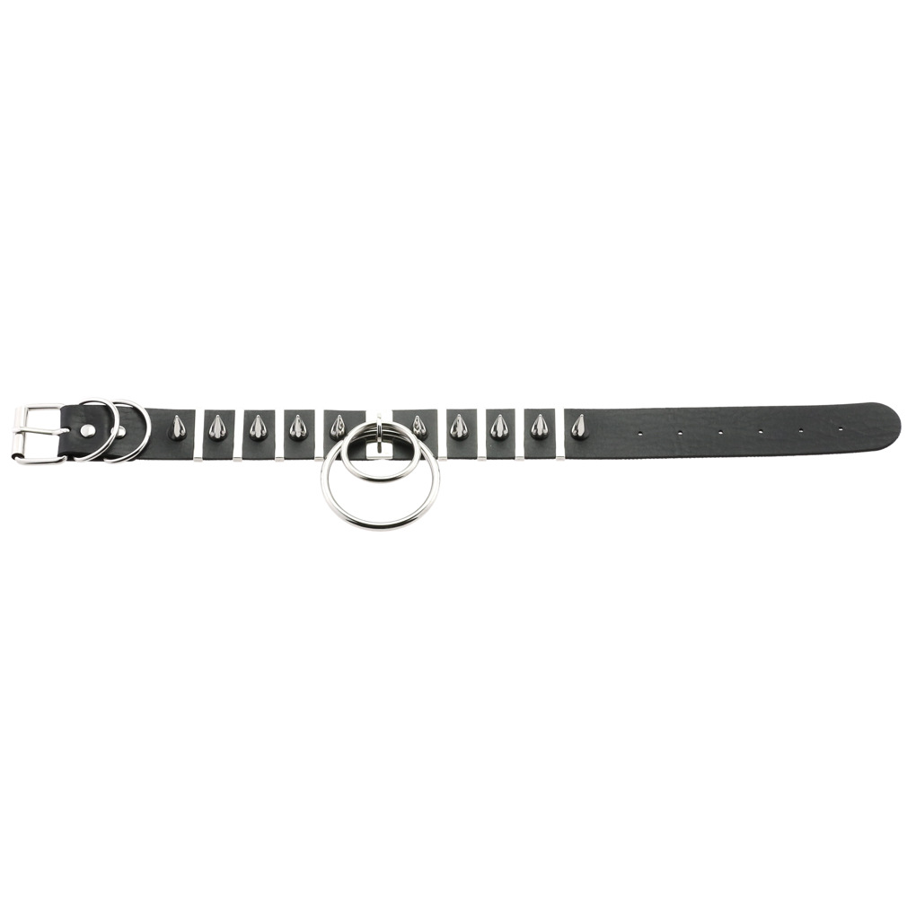 Big Spikes Choker Leather Coll - Goth Punk Spike Choker 评论和价格