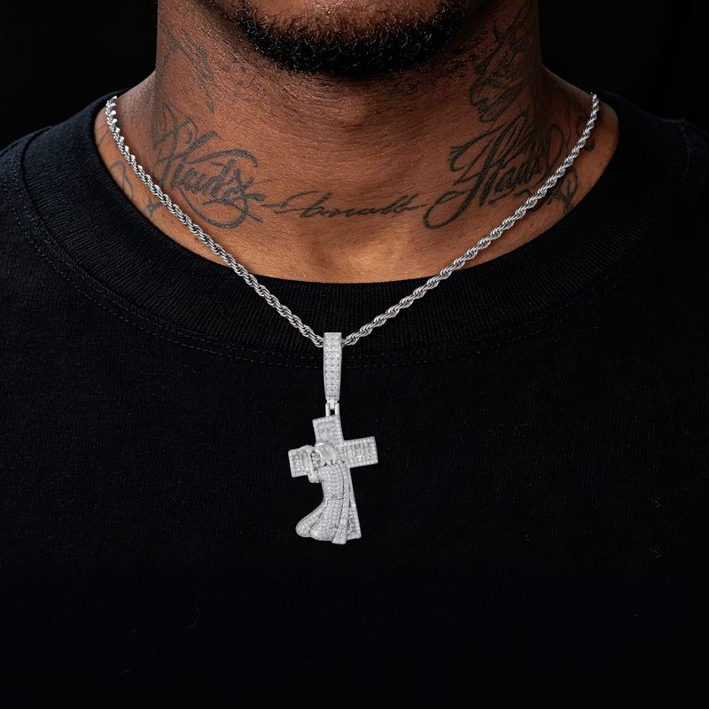 TUHE New Jesus Cross 925 Silve - 925 Sterling Silver Chain Necklace Men 评论和价格