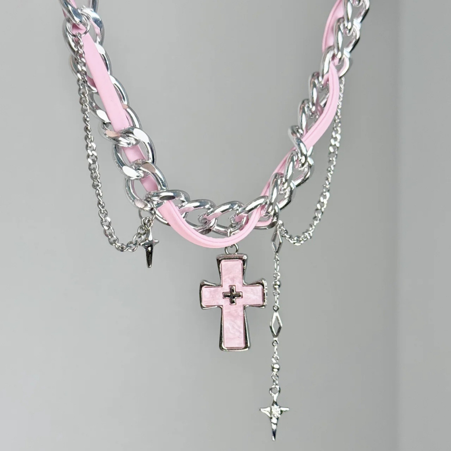 Y2k Grunge Aesthetic Multi Lay - Layered Pendant Necklace Aesthetic 评论和价格