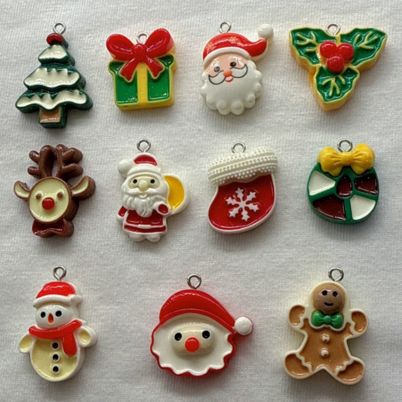 10pcs Christmas Cartoon Series - Earrings 评论和价格