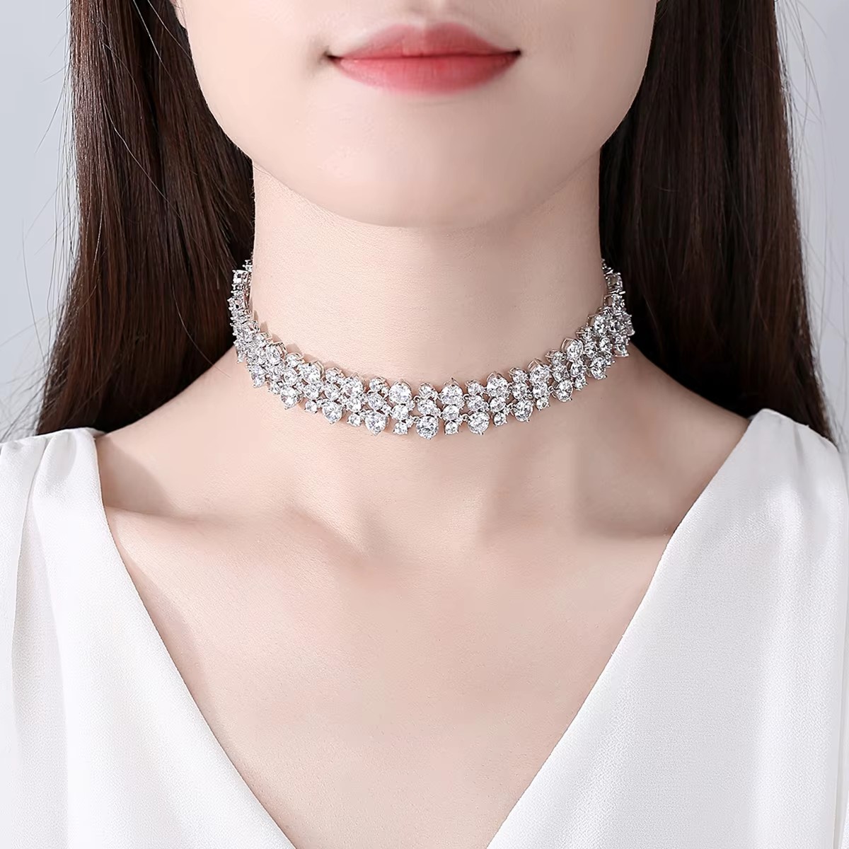 LUOTEEMI Three Layers Cubic Zi - Layered Pendant Necklace Aesthetic 评论和价格