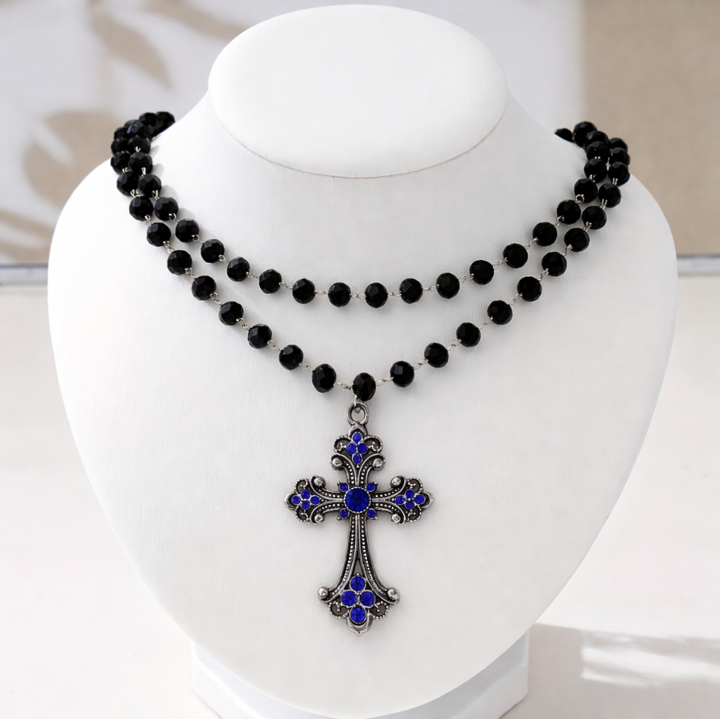 Y2K Grunge Gothic Layered Cros - Layered Pendant Necklace Aesthetic 评论和价格