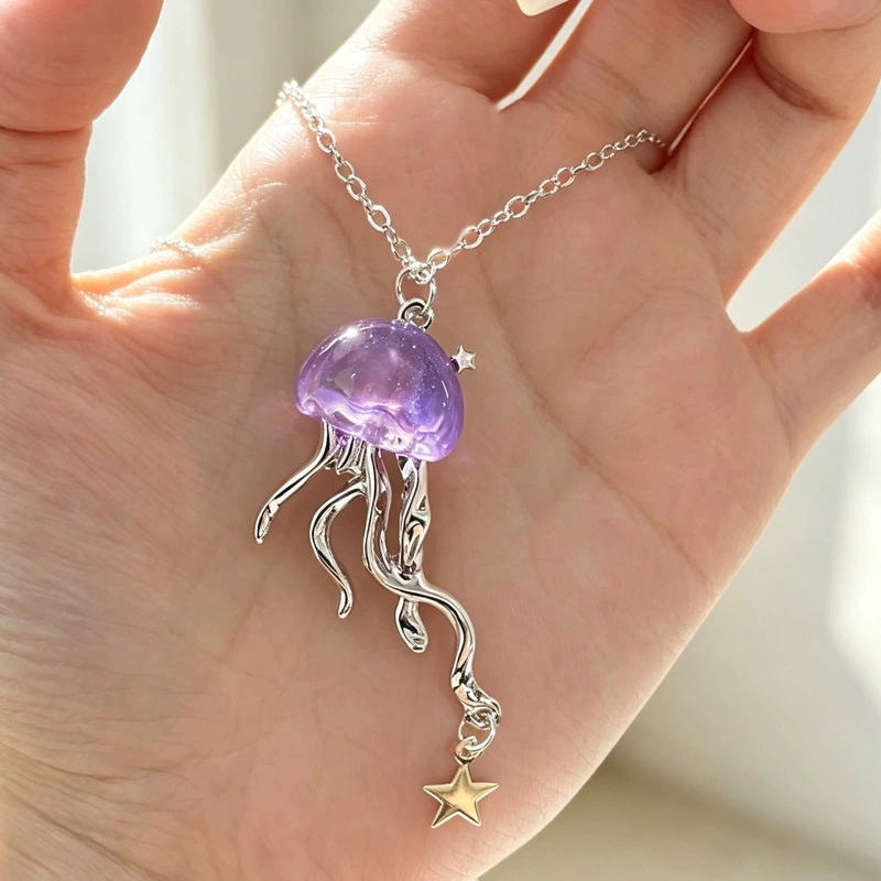 Cute Purple Jellyfish Ocean St - Layered Pendant Necklace Aesthetic 评论和价格