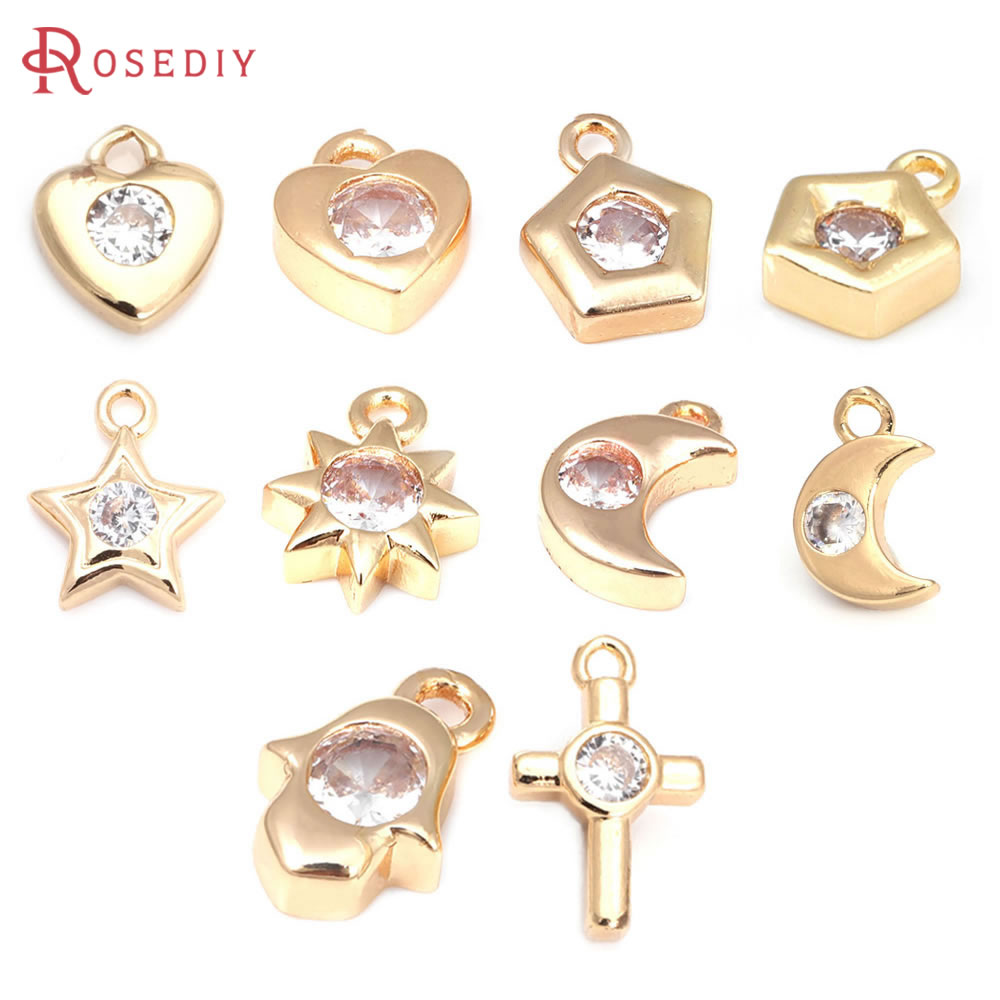 18K Gold Color Brass Zircon Cr - Cross Pendant Necklace Gold 评论和价格