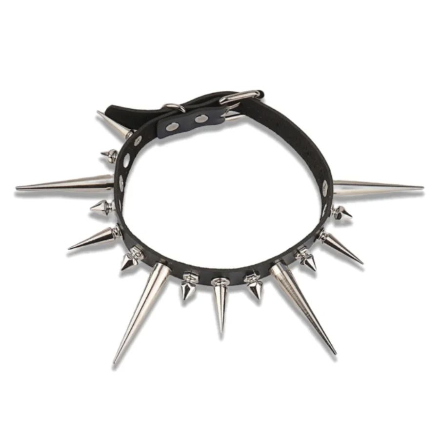 Goth Long Spike Choker Punk Fa - Goth Punk Spike Choker 评论和价格