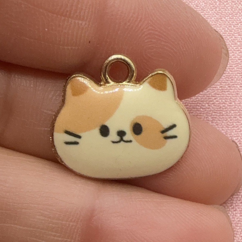 12pcs Printed Cat Head Alloy D - Earrings 评论和价格