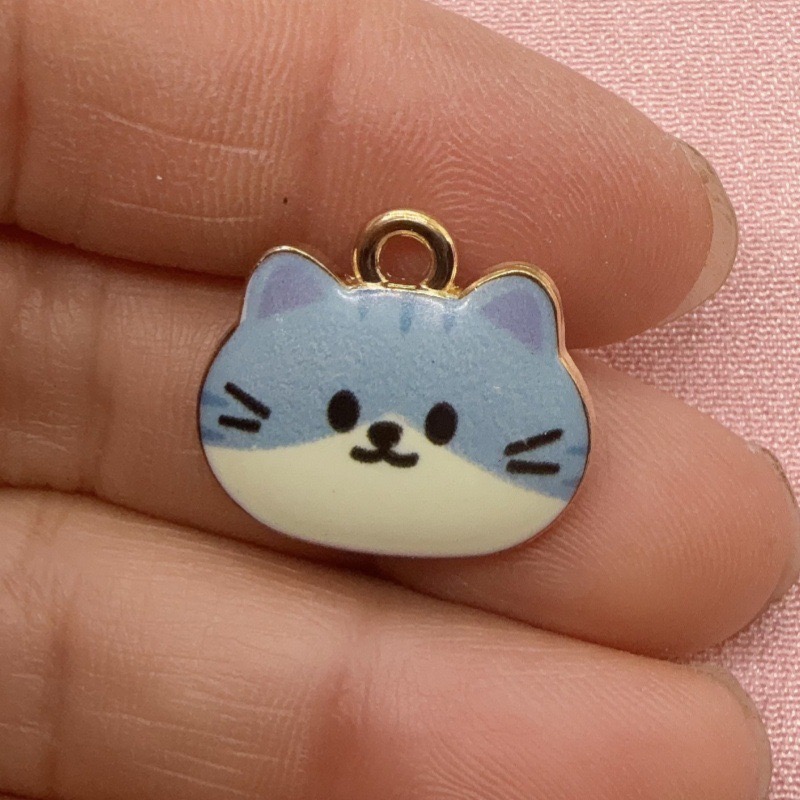 12pcs Printed Cat Head Alloy D - Earrings 评论和价格