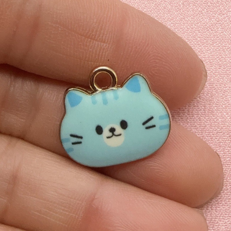 12pcs Printed Cat Head Alloy D - Earrings 评论和价格