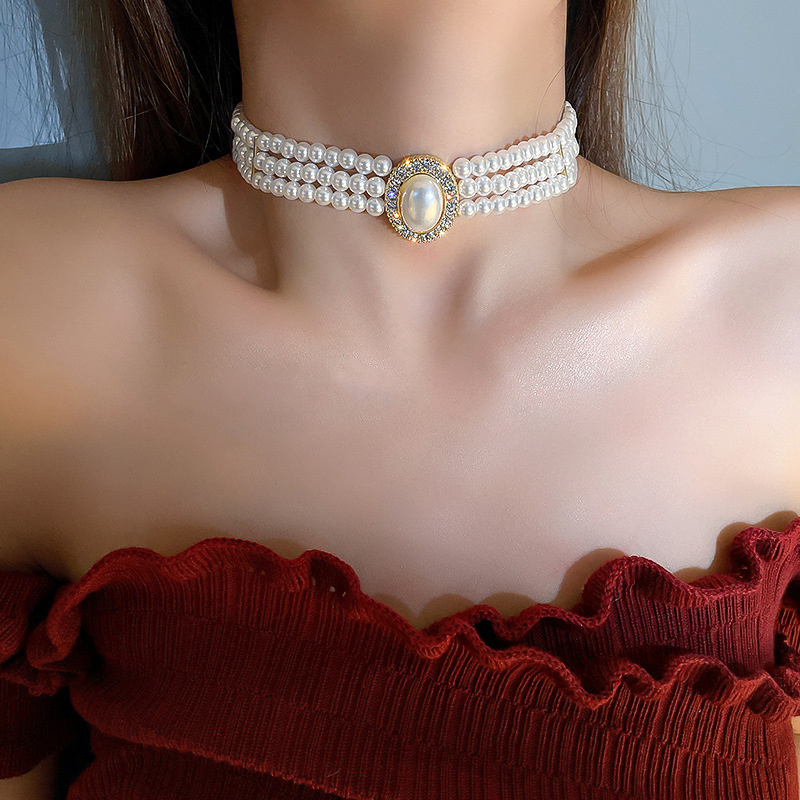 Luxury Vintage Three-layer Imi - Pearl Choker Necklace Vintage 评论和价格