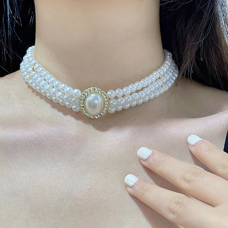Luxury Vintage Three-layer Imi - Pearl Choker Necklace Vintage 评论和价格