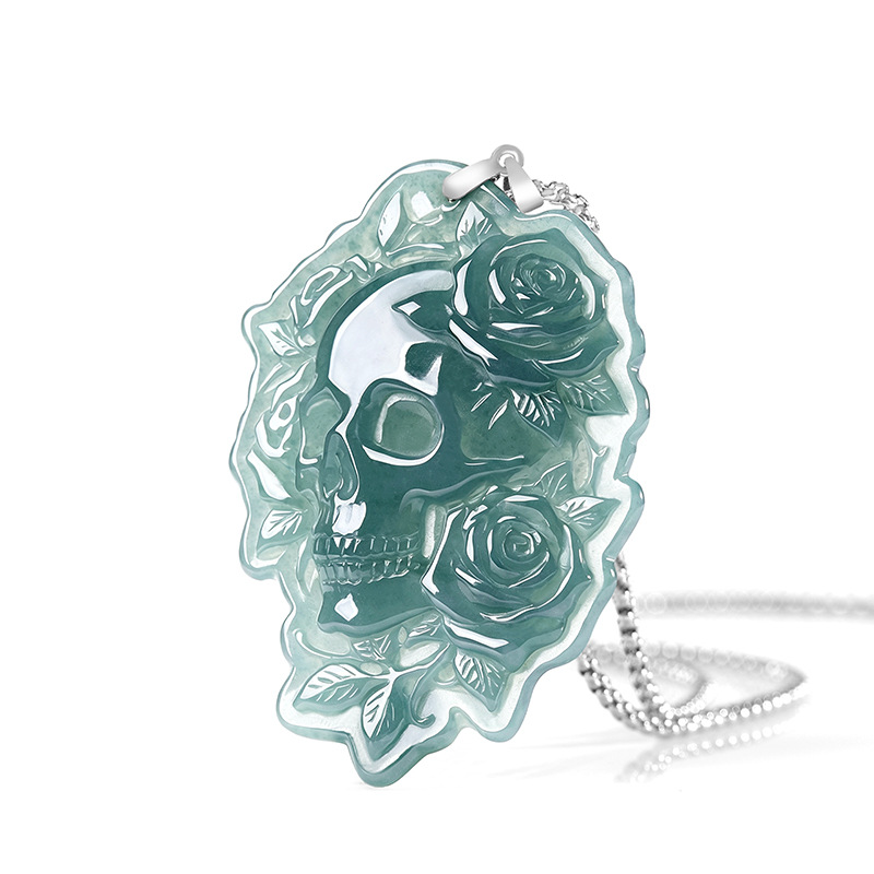 Natural Burmese Jadeite Skull  - Necklaces 评论和价格