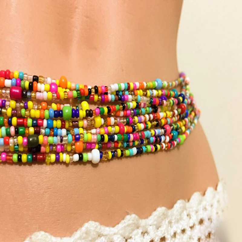 Women Layered Beaded Belly Cha - Body Jewelry 评论和价格