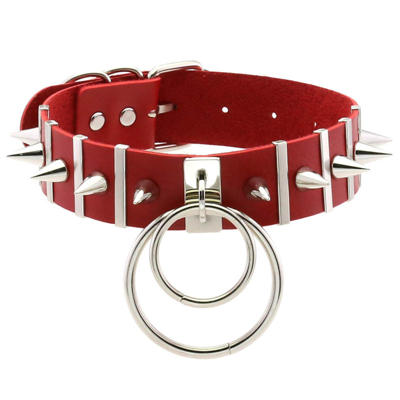 Pink Bondage Spike Choker Neck - Goth Punk Spike Choker 评论和价格