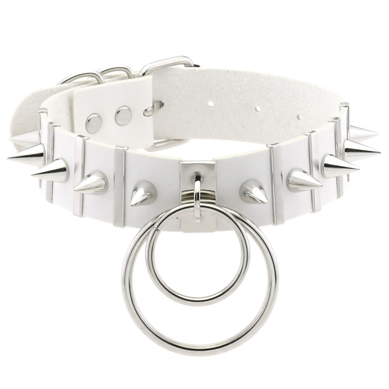 Pink Bondage Spike Choker Neck - Goth Punk Spike Choker 评论和价格